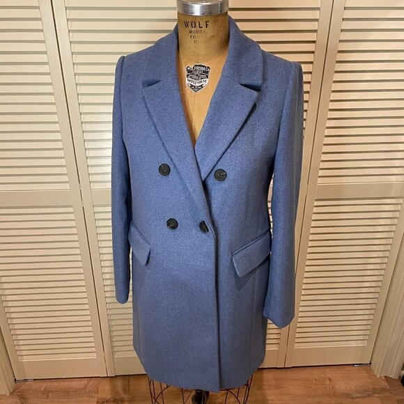 COPY - STRADIVARIUS Women's Woven Coat Blue Size L NWT - Picture 1 of 9
